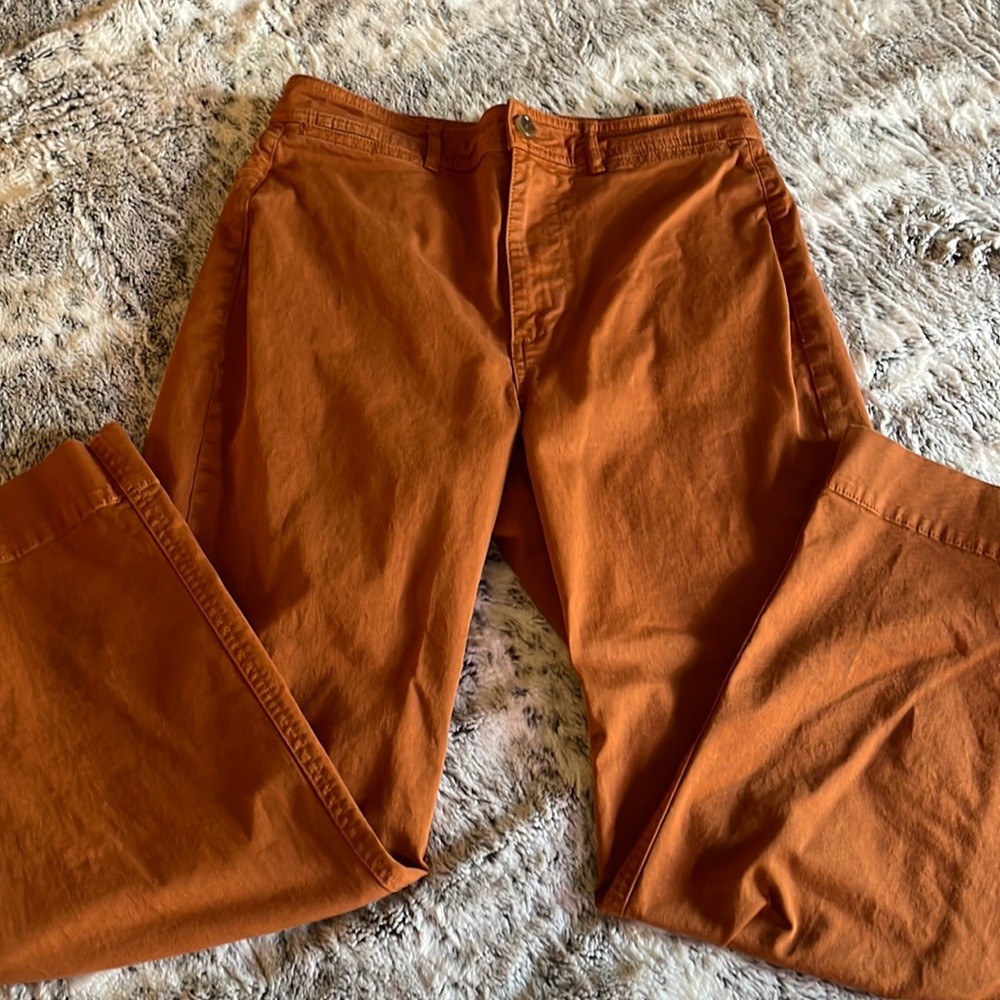 Everlane wide leg crop pants, burnt umber, size 6